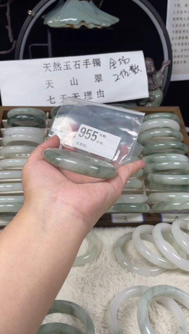 未镶嵌手镯石英质玉（天山翠）955