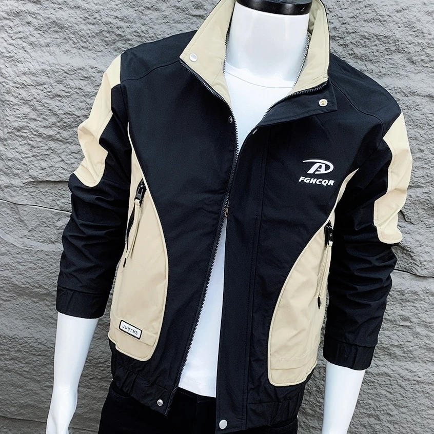 【早秋新品】2025秋季新款韩版痞帅工装夹克男薄款拼色轻熟风外套