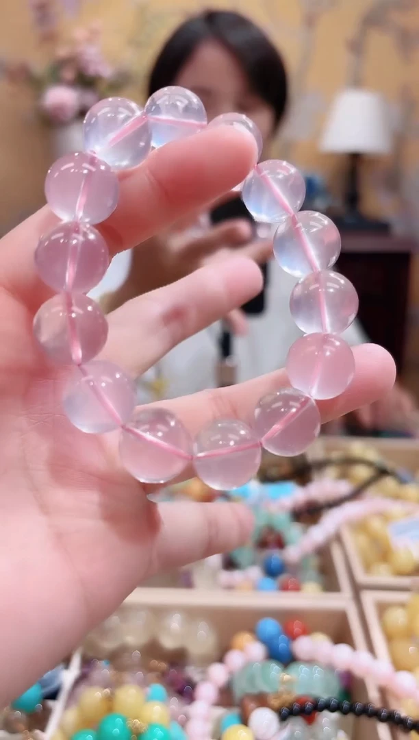 未镶嵌手串水晶14+天然粉水晶莫桑比克星光水晶,天然粉晶晶体结构