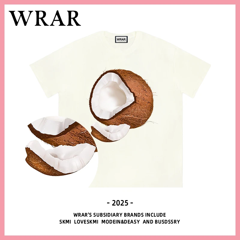 【破壳椰子】新品时尚透气宽松T恤印花休闲卡通百搭圆领1