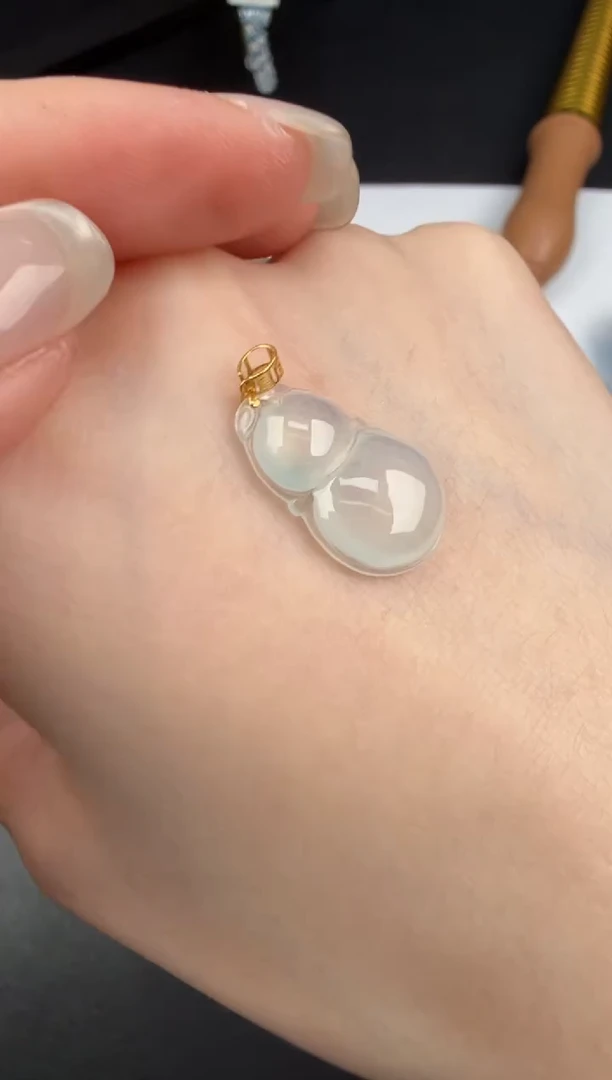 吊坠(不含链)18K金镶嵌翡翠翡翠饰品-136