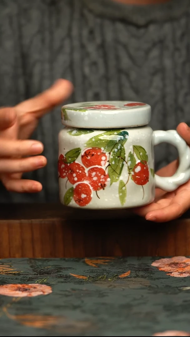 杯釉下彩手工手绘同款陶器