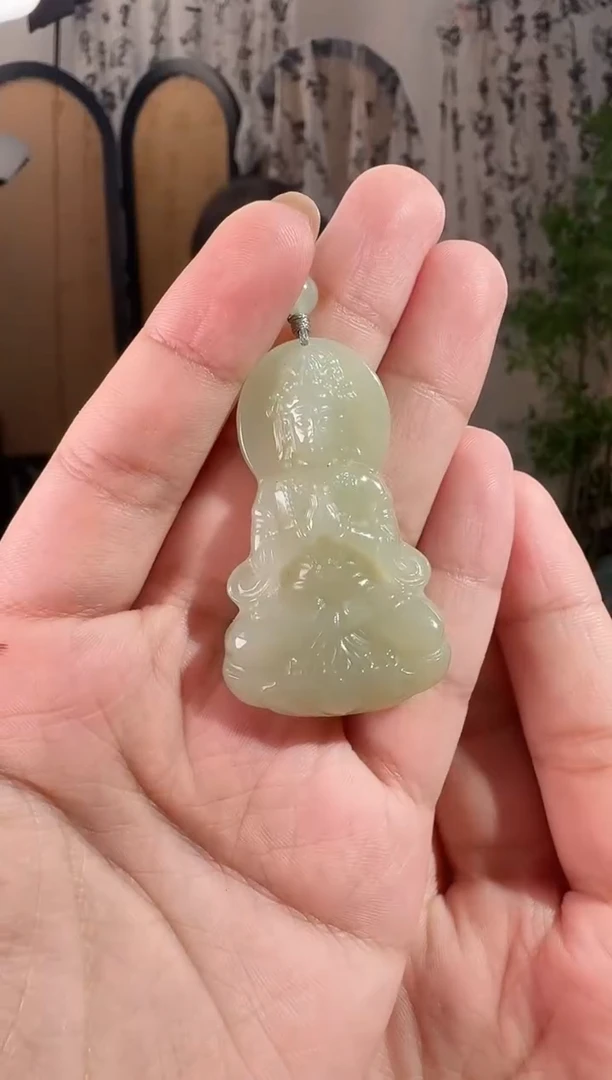 颈饰未镶嵌和田玉观音