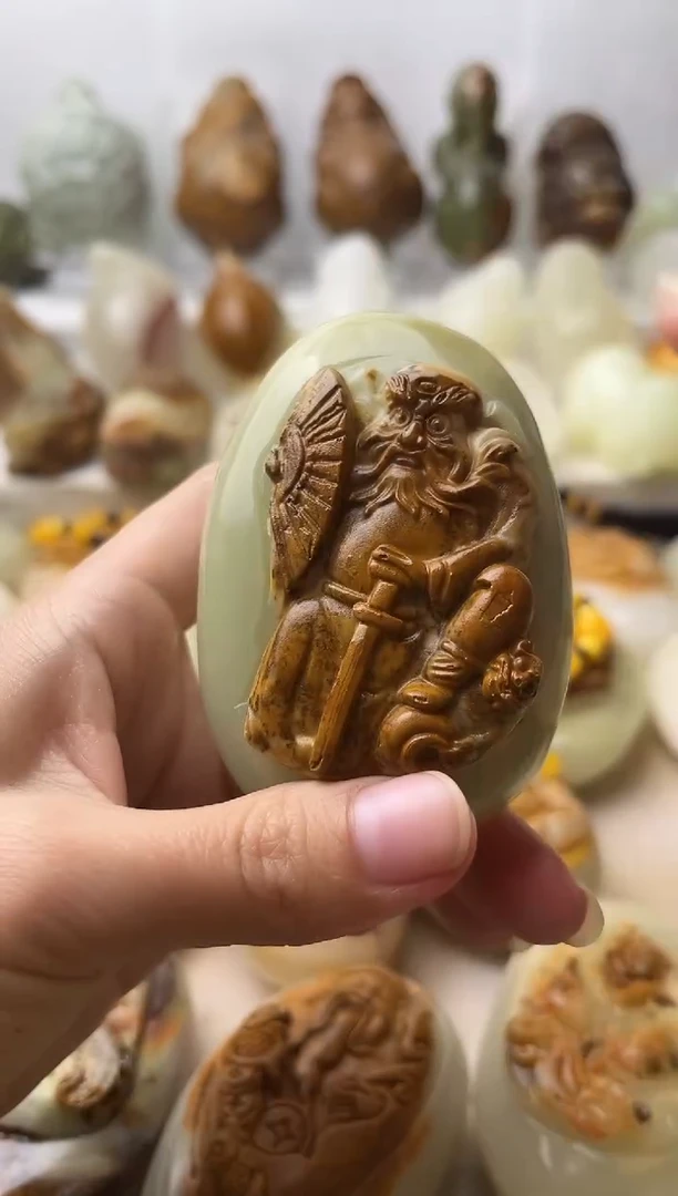 石材古青石棉纹正常不退换钟馗微瑕