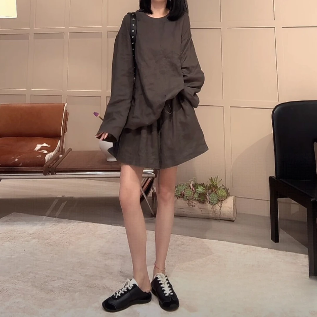 ZUOXIAOQI茉莉慵懒抽绳麻料套42（衣长78-79胸围130-134裤长40-43）