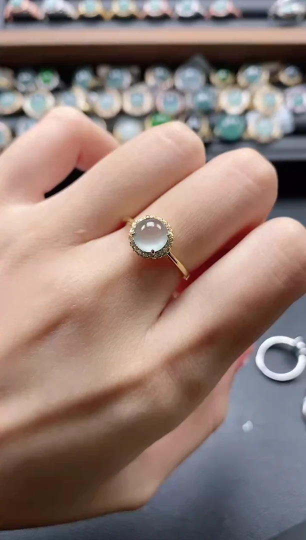 【闪购商品】翡翠戒指银S925镶嵌5151-15