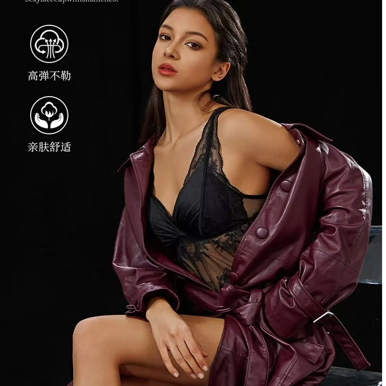 8810刺绣宽松型修身性感蕾丝吊带背心法式上衣连体聚拢美背