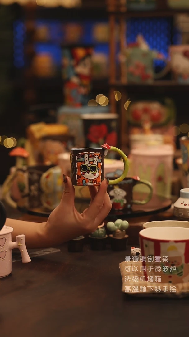 陶瓷景德镇可爱陶瓷釉下彩绘设计师款