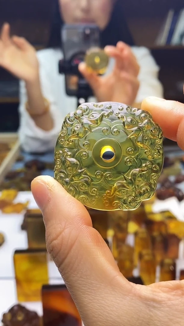 琥珀颈饰未镶嵌SN91-34（四方来财）