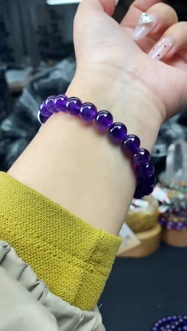 【闪购商品】水晶手串未镶嵌紫水晶手串8m 28一条