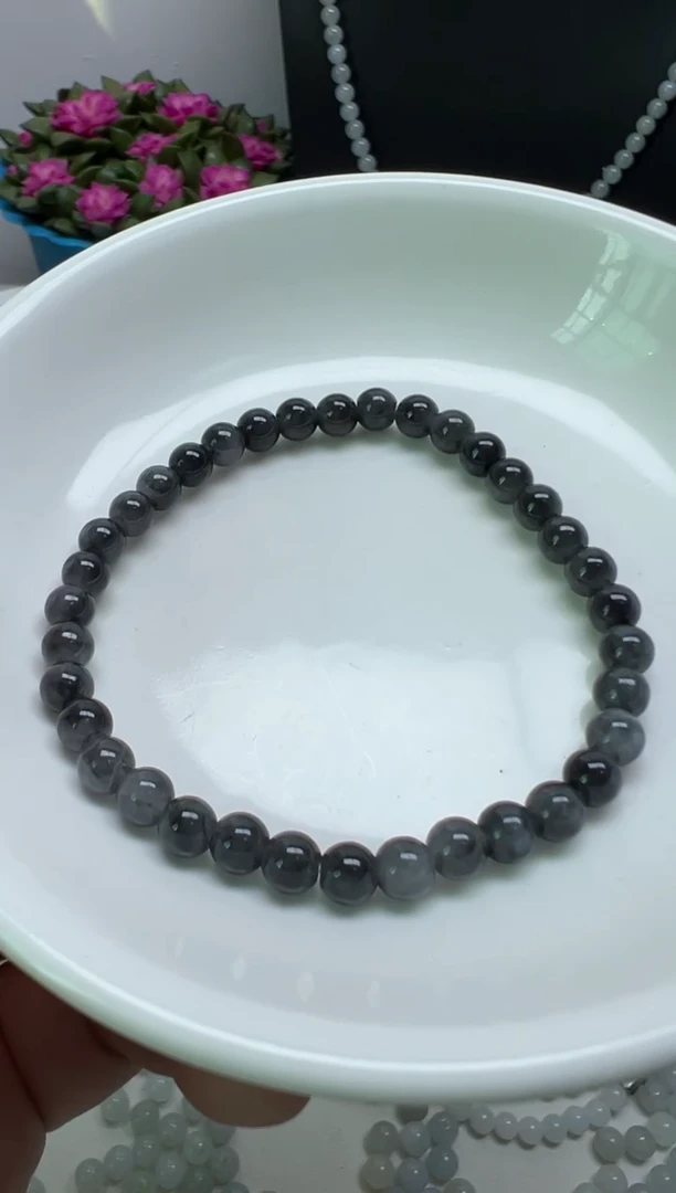 散珠翡翠纯天然缅甸A货翡翠卡5冰乌鸡，36颗