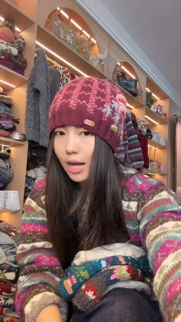 绵羊毛红色冷帽58头围