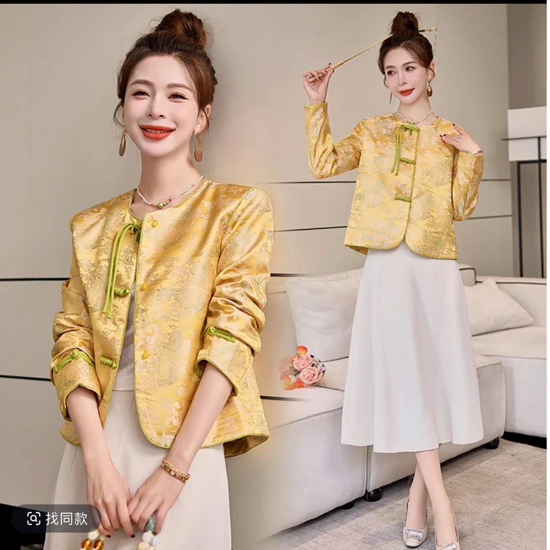 （东方风韵）新款新中式高端上衣国风春季气质外套女