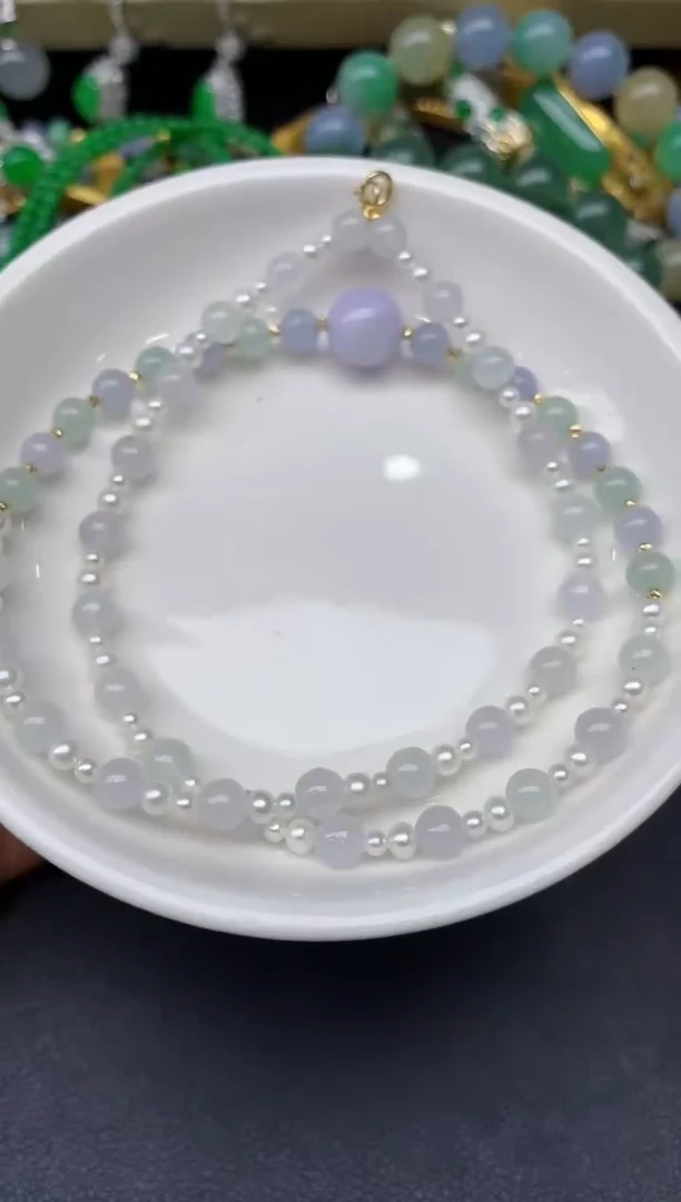 18K金镶嵌手串翡翠175-雪姐翡翠天天见