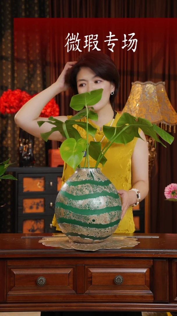 手工艺品琉璃将军罐小