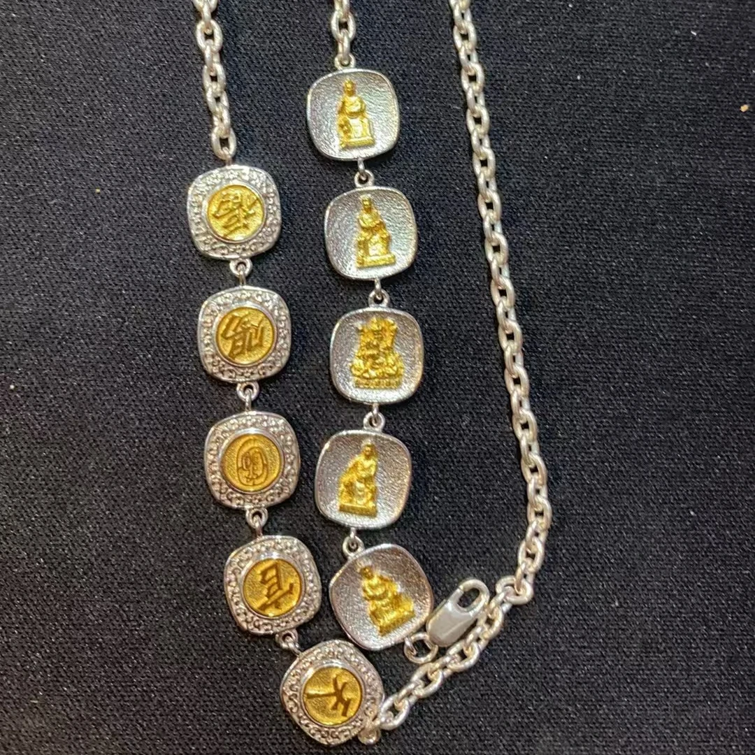 坠链均925银 五路财神项链 s925银项链五路财神