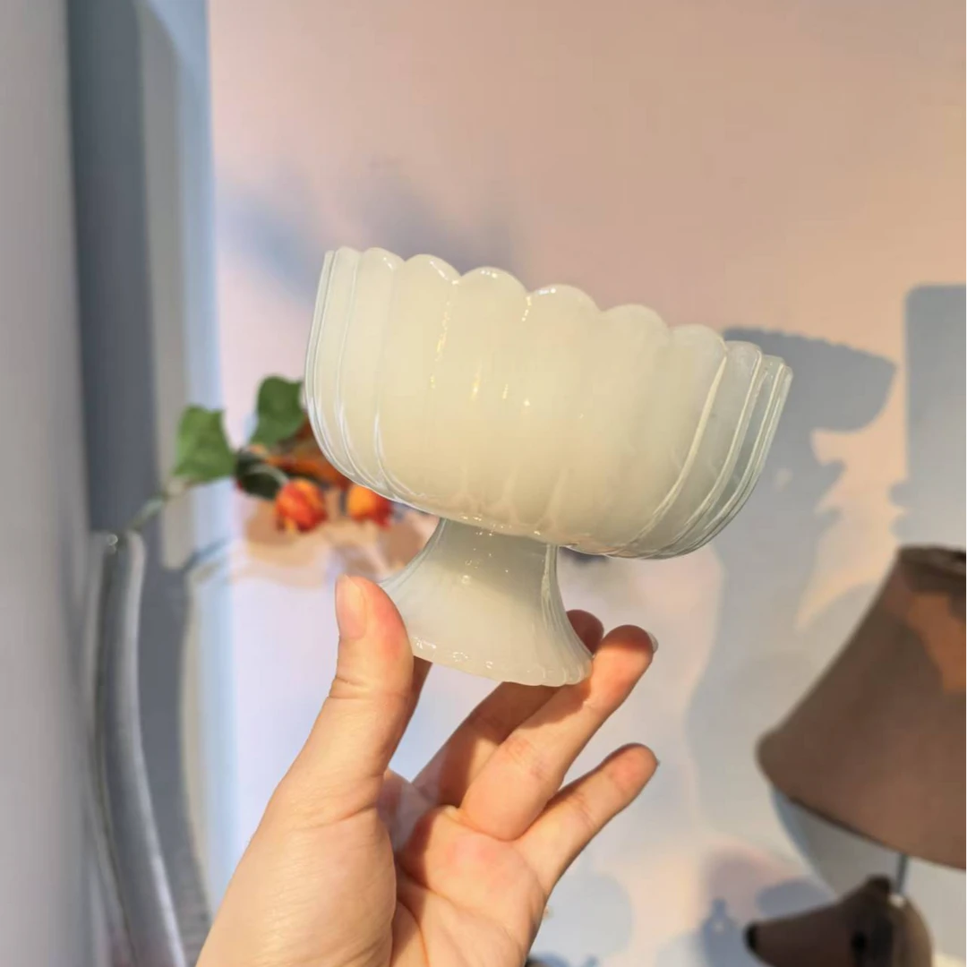 惊喜家微瑕2只玉料意式轻奢手工花边碗水果碗甜品碗家居装饰