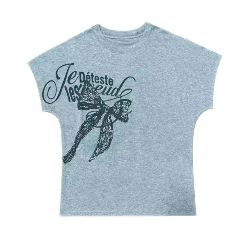 【蝴蝶结】纯棉小设计感烫钻小飞袖上衣