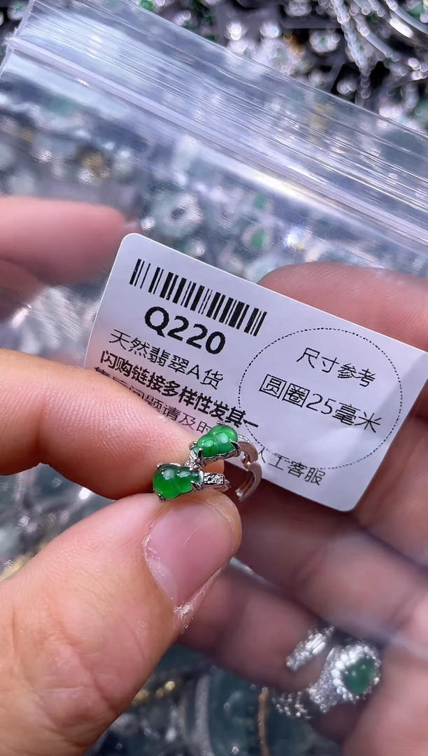 【闪购商品】翡翠颈饰未镶嵌Q220耳扣