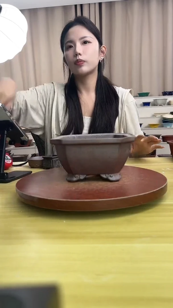 紫砂花盆浅草紫砂花盆微瑕