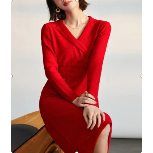 绵羊毛时尚百搭气质女式连衣裙24DAK1110