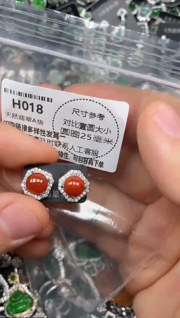 颈饰未镶嵌翡翠H018耳钉