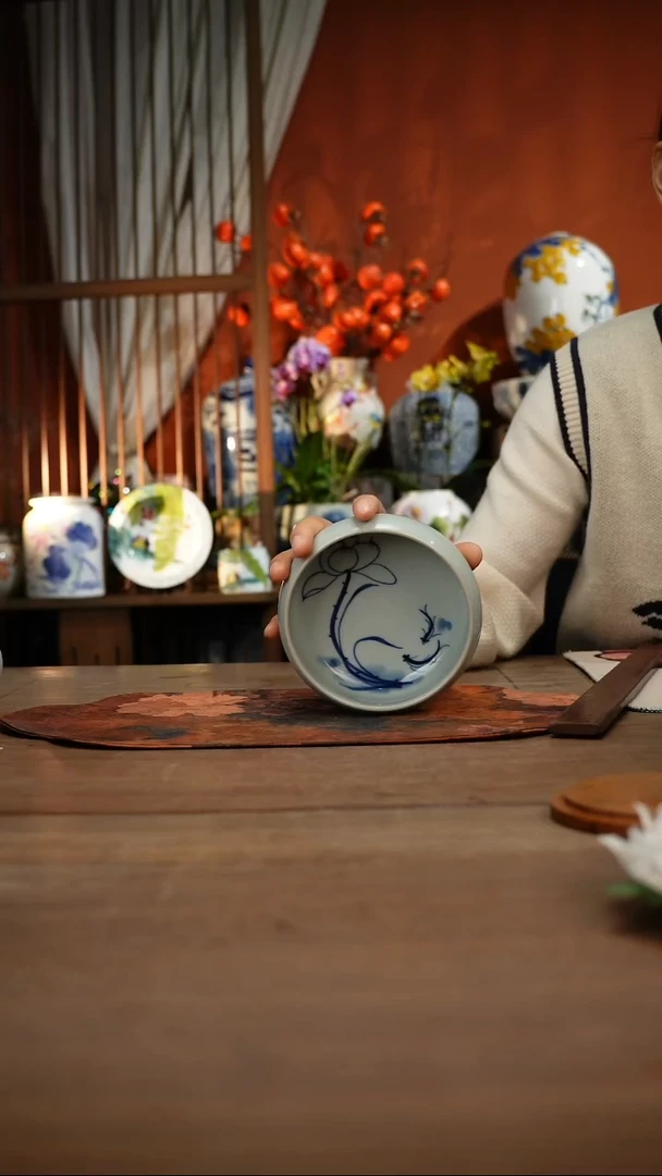 当代高温釉下彩手绘陶瓷餐具