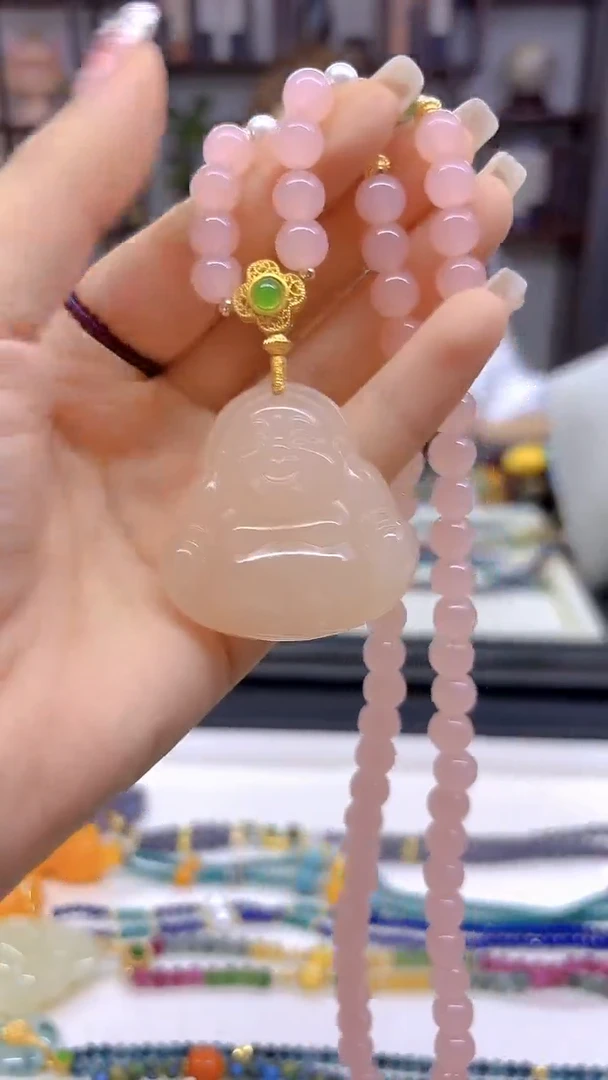 和田玉未镶嵌毛衣链DIY款M285