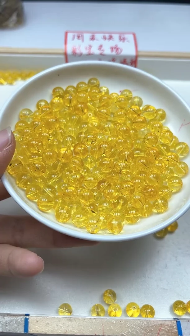 水晶珠宝半成品未镶嵌D938黄水晶8mm10颗9.9元