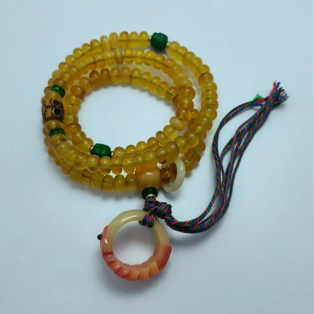 黄色算盘珠带跑环链子 B5390 多样性发货一件发货 气质 时尚 经典