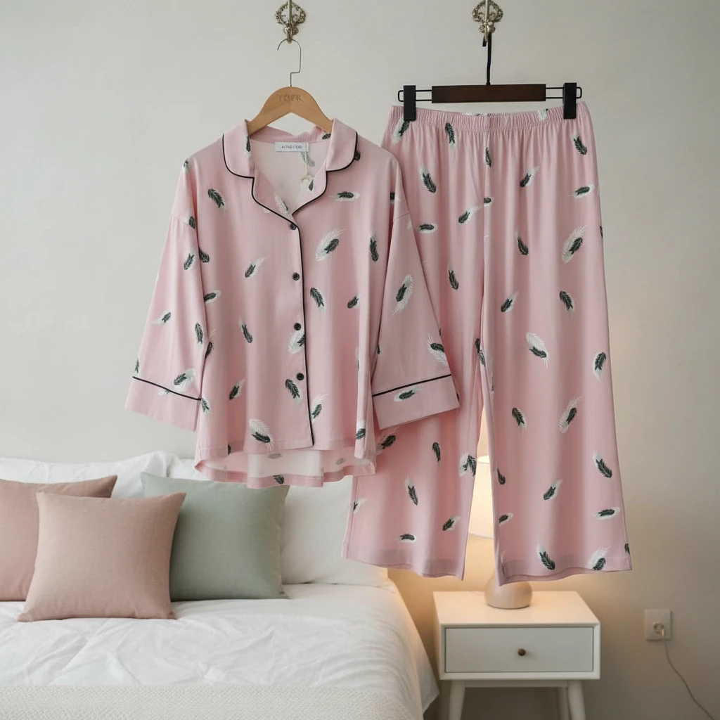 轻奢睡衣两件套秋冬长袖宽松休闲家居服套装HW021(D8后)