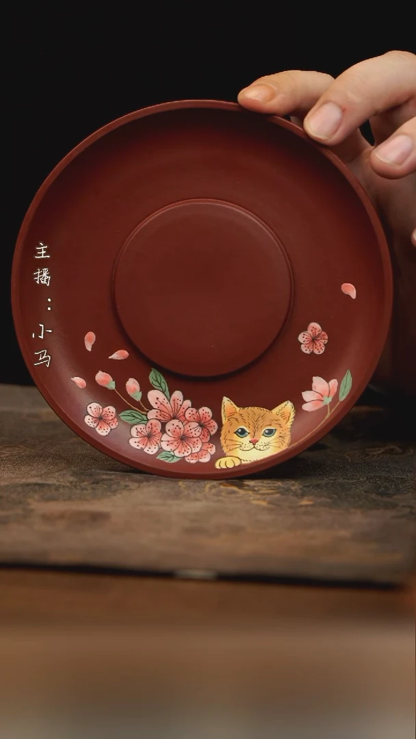 茶壶紫砂小猫杯垫