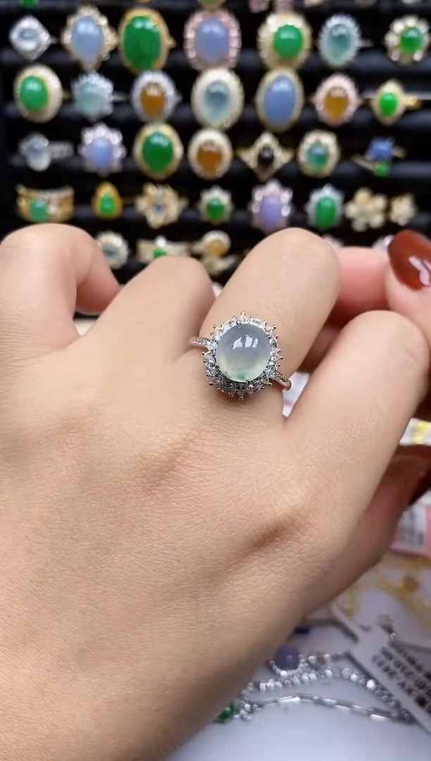 银S925镶嵌戒指翡翠35