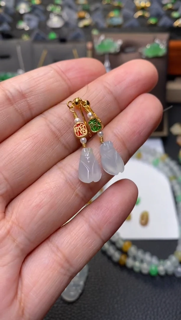 翡翠银S925镶嵌颈饰净货37760