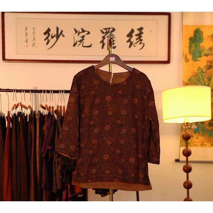 【樽前月下-香云纱衬衫】中式国风香云纱衬衫3672