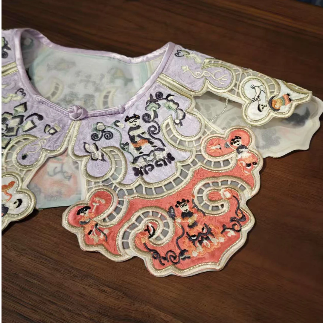 小娃娃云肩披肩古装无袖圆领儿童中国风复古古风民族风装饰卡通