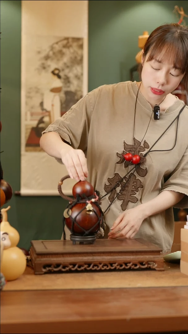 377号精品天然大漆工艺防渗内胆酒葫芦~