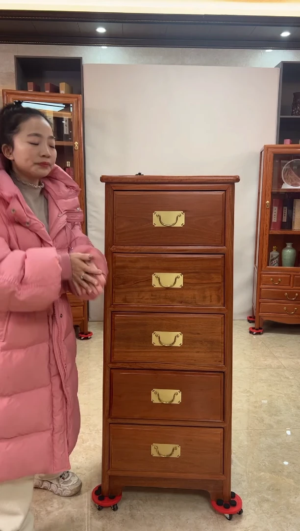 花梨木类端景台五斗高柜