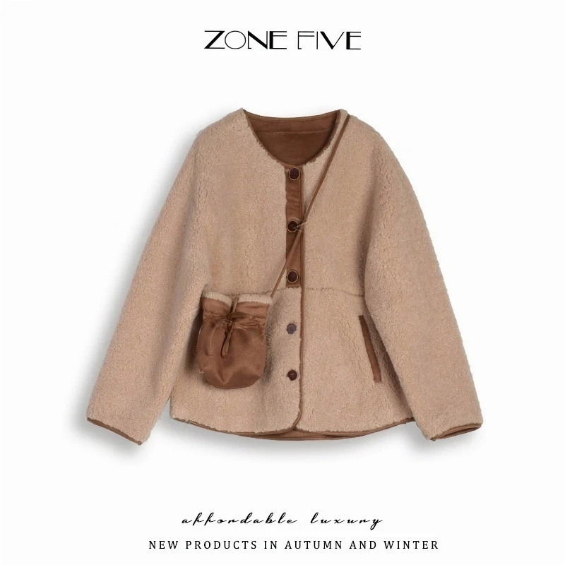 【zonefive】钱袋子款2024秋冬新款宽松毛毛外套8861