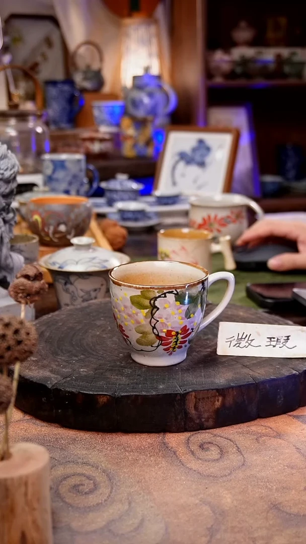 杯子紫藤花手工手绘手工手绘