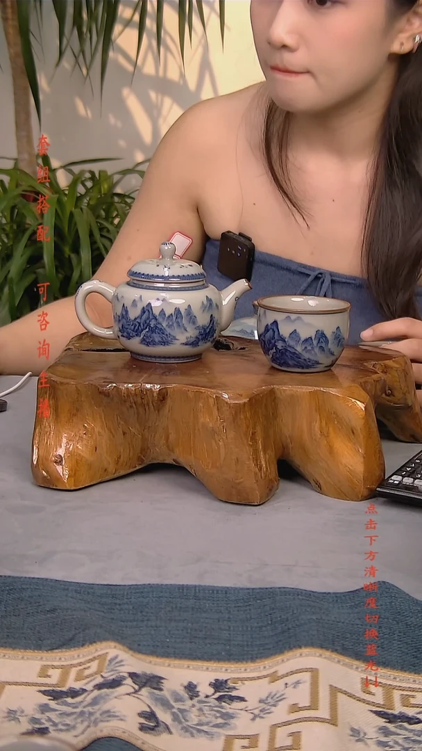 简装家用款2件套 老陶泥开片纹陶瓷茶具