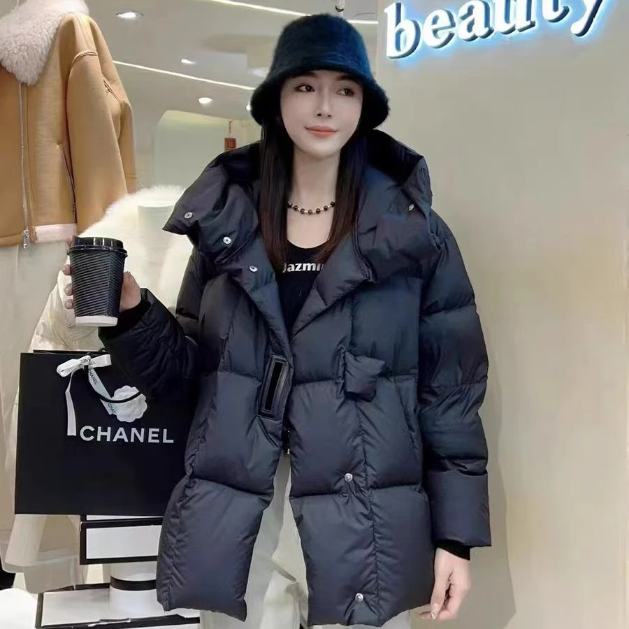 【雪欢飞正品】新款鹅绒羽绒服时尚大码女装韩版冬连帽短款2808