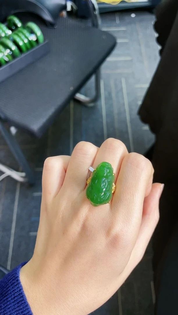 【闪购商品】和田玉戒指银S925镶嵌多样性发一