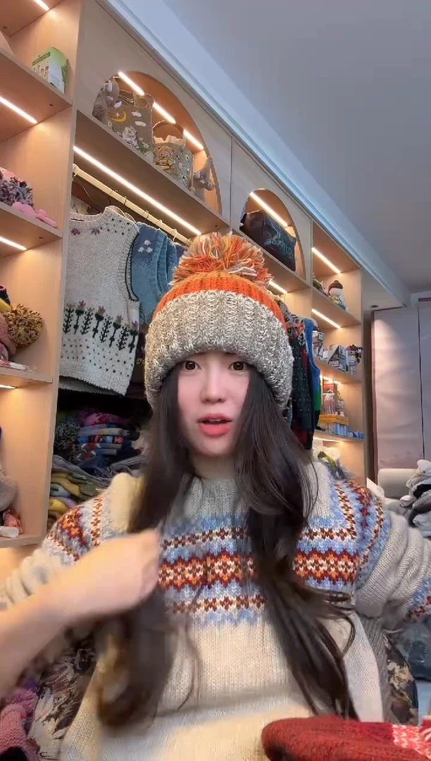 羊毛南瓜燕麦翻边帽
