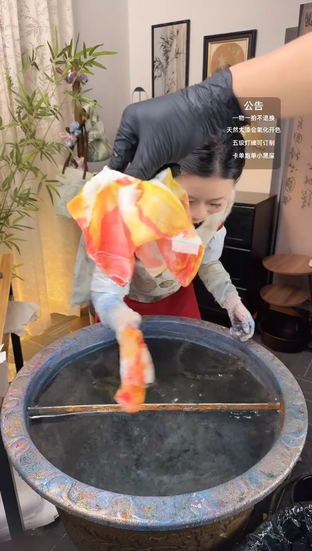 21 红黄色 方巾发圈