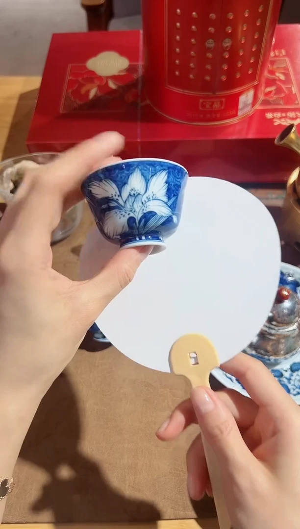 雨后 湛蓝系列 蓝地鸢尾花 品杯