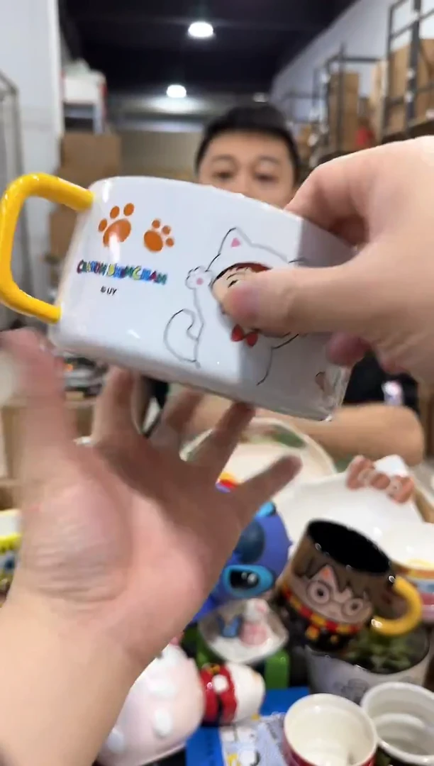 瓷片小新猫爪泡面碗