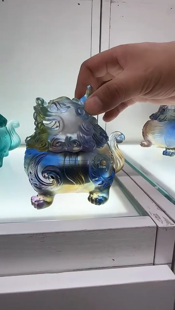 手工艺品琉璃中号狻猊香炉