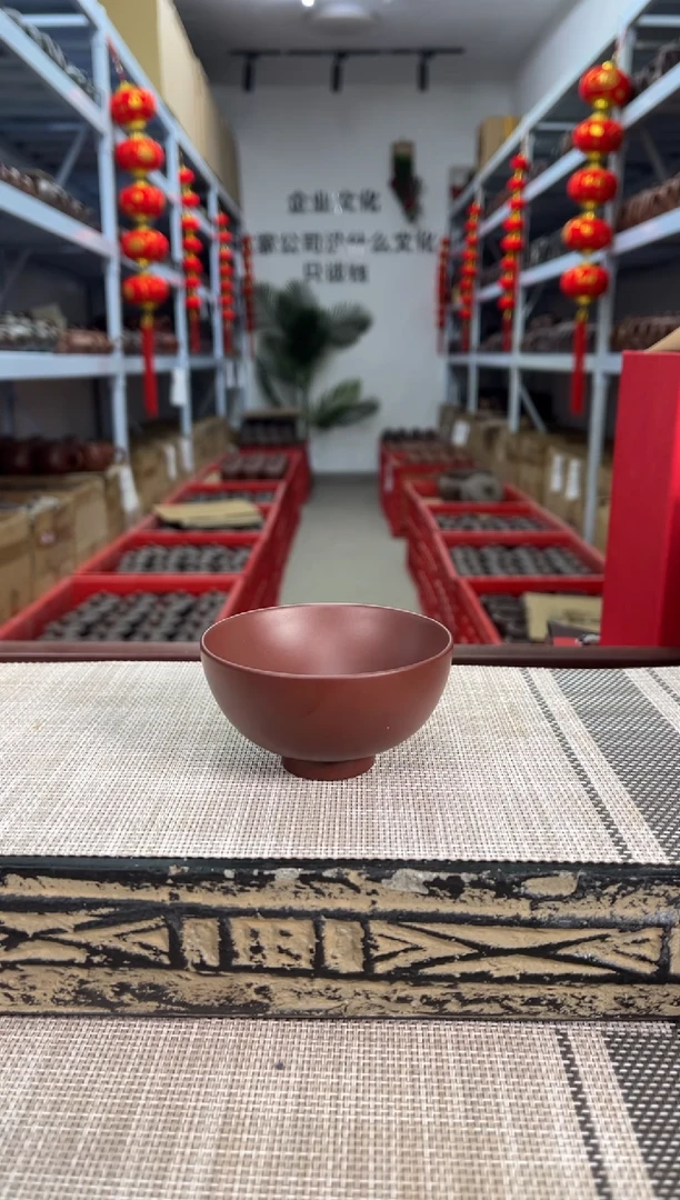 【闪购商品】紫砂茶杯60毫升粉浆紫泥双层主人杯