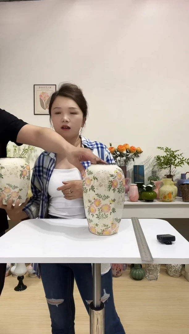 粉菊418A 冰裂陶瓷花瓶